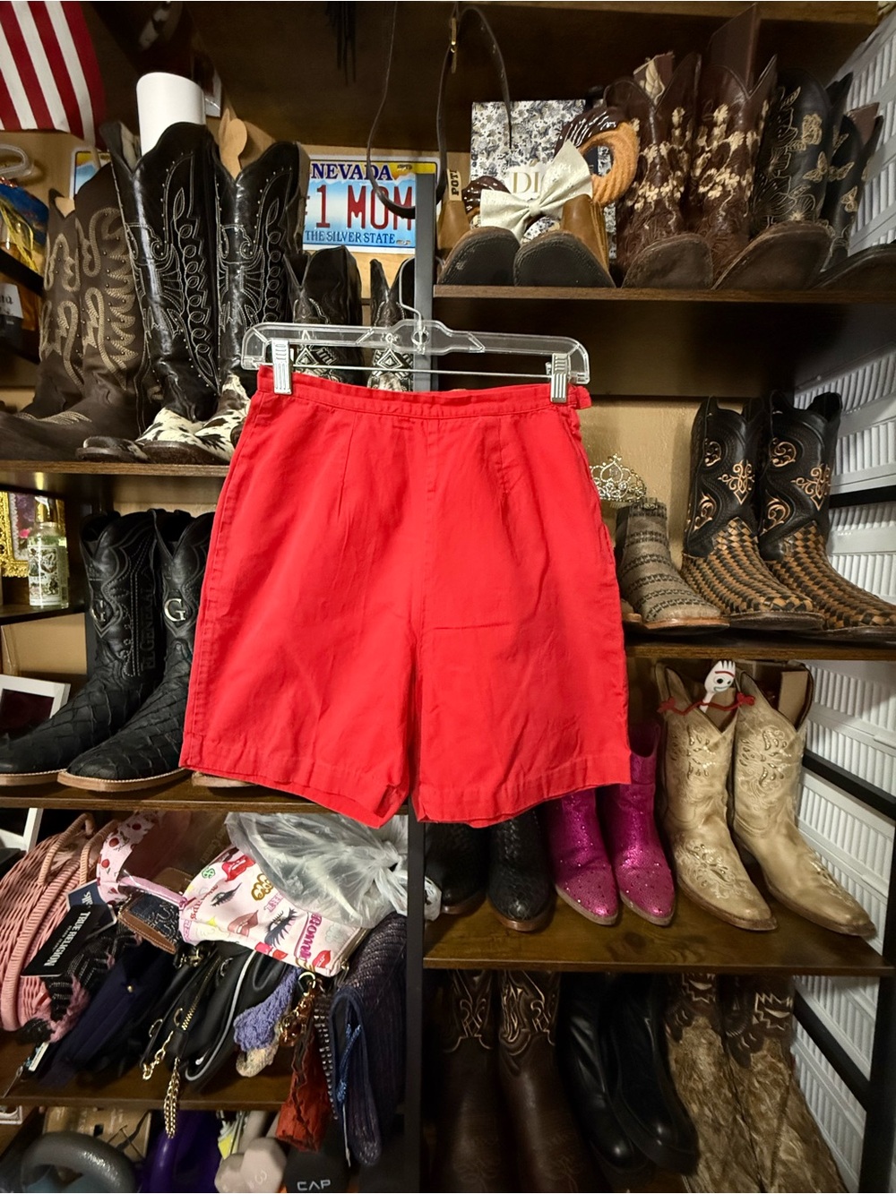 1950s red women’s shorts